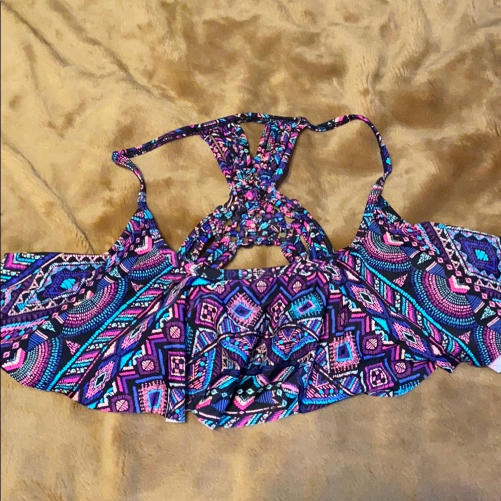 Arizona Jean Co Black & Aztec design swimsuit top